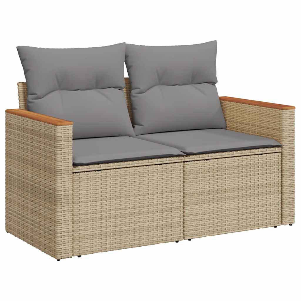 Hagesofaer Med Puter 10 Deler Beige Polyrotting Akasie