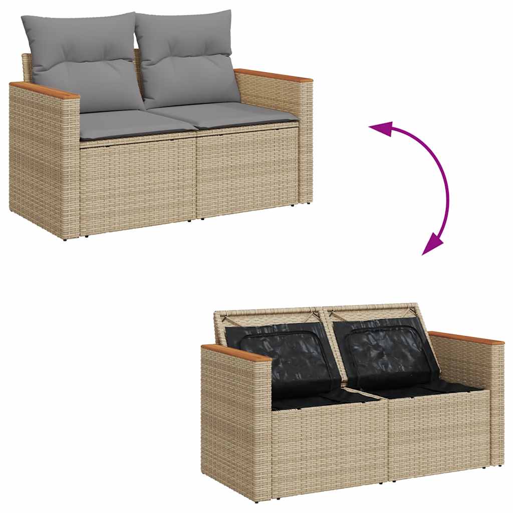 Hagesofaer Med Puter 10 Deler Beige Polyrotting Akasie