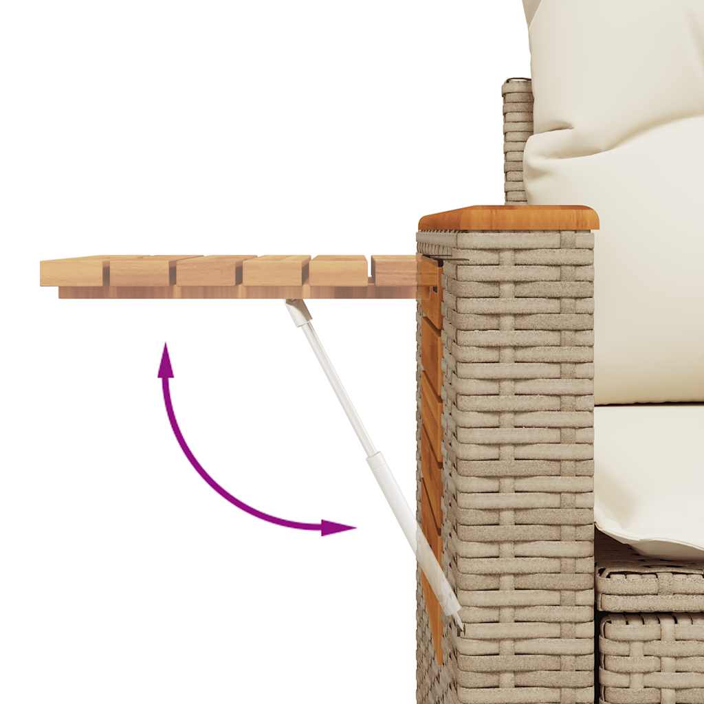 Hagesofaer Med Puter 6 Deler Beige Polyrotting Akasie