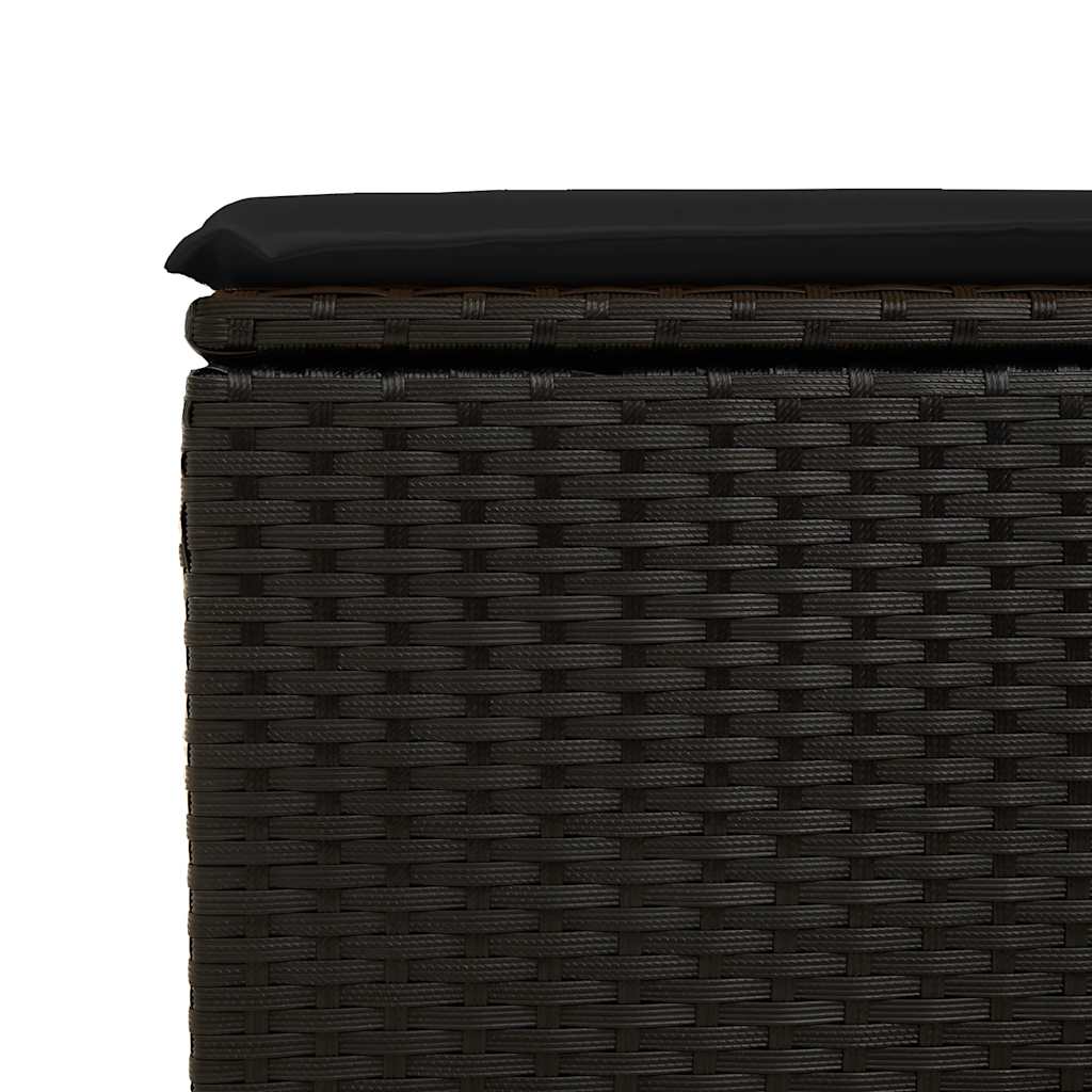 Hagesofaer Med Puter 6 Deler Svart Polyrotting Akasie