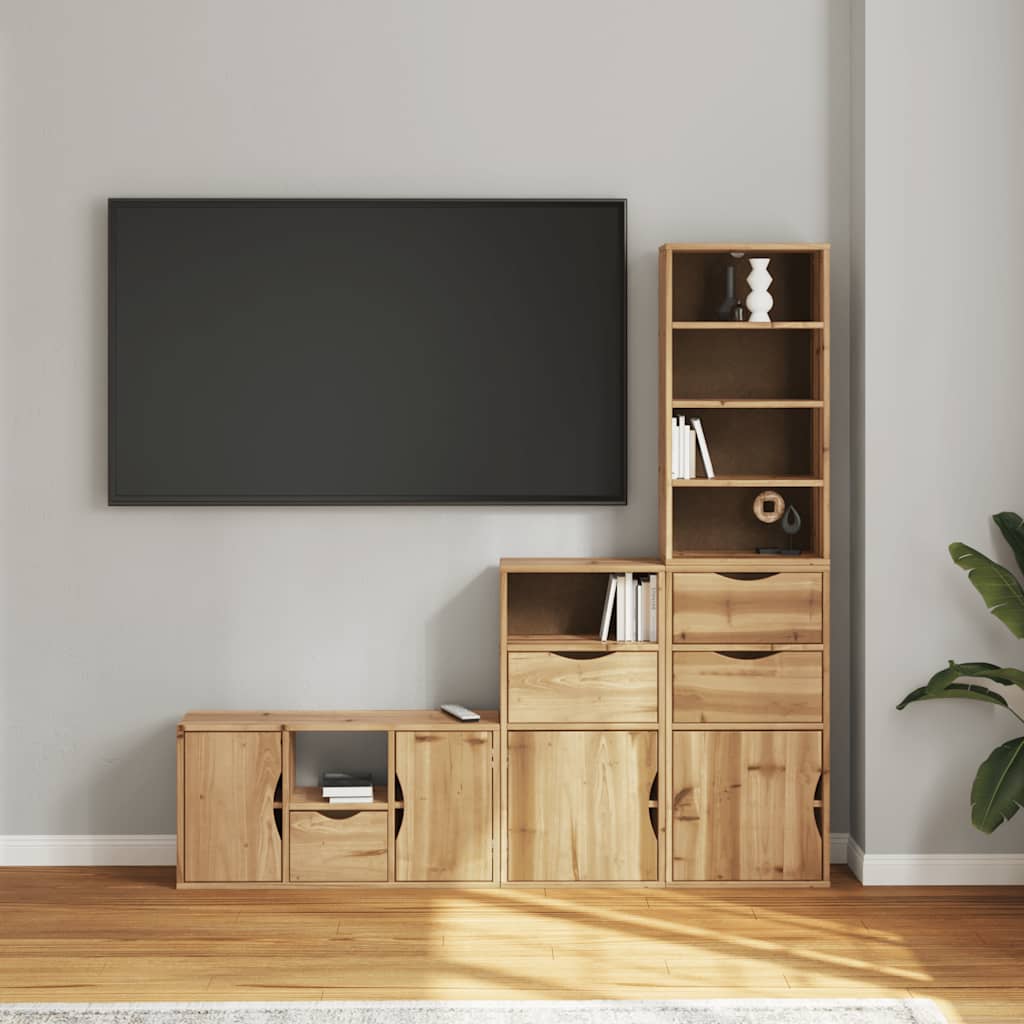 Tv-Enheter Med Oppbevaring 4-Delers Odda Heltre Furu