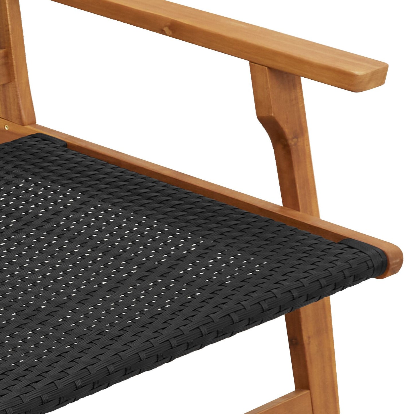 Hagebenk Svart 122X76X73,5 Cm Solid Akasietre
