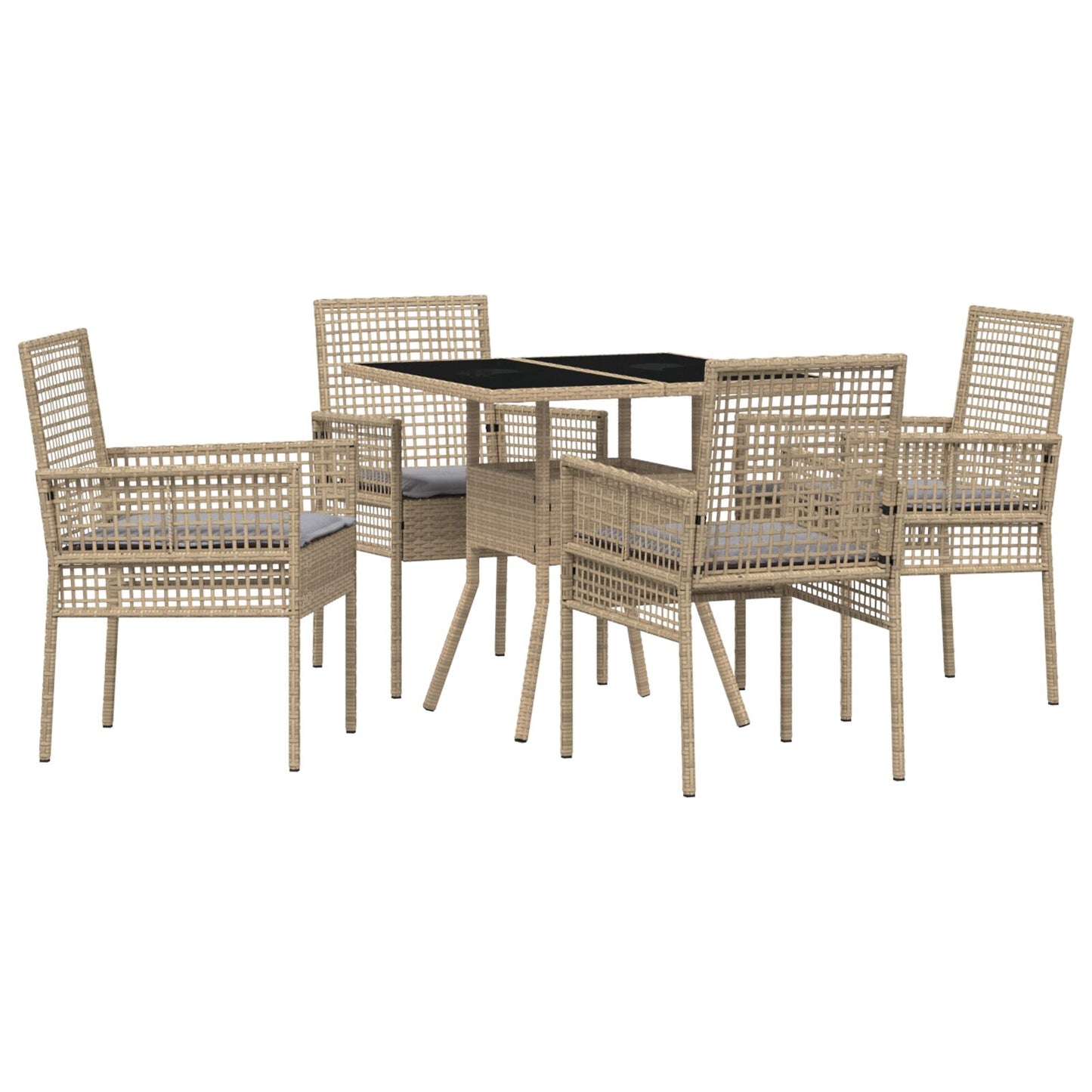 5-Delt Hage Spisebord Beige Poly Rotting