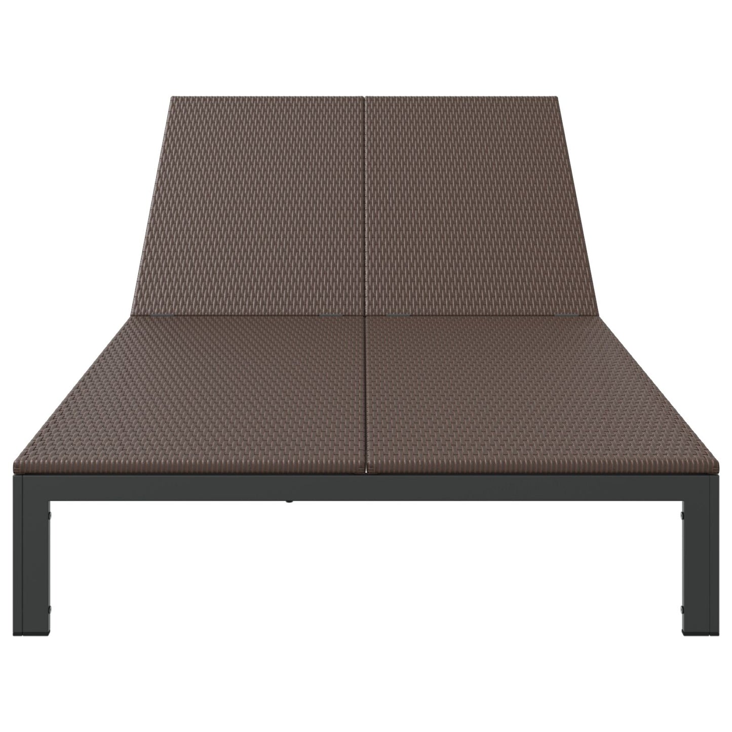 Solseng Med Puter Og Hjul For 2 Personer Brun Poly Rattan