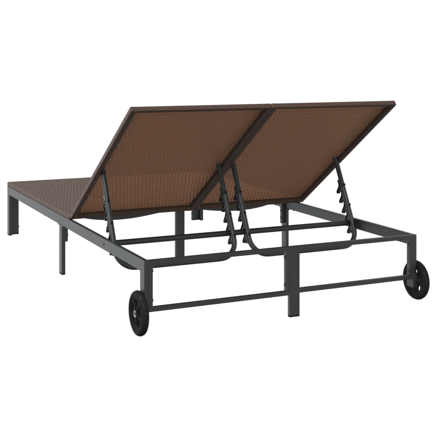 Solseng Med Puter Og Hjul For 2 Personer Brun Poly Rattan