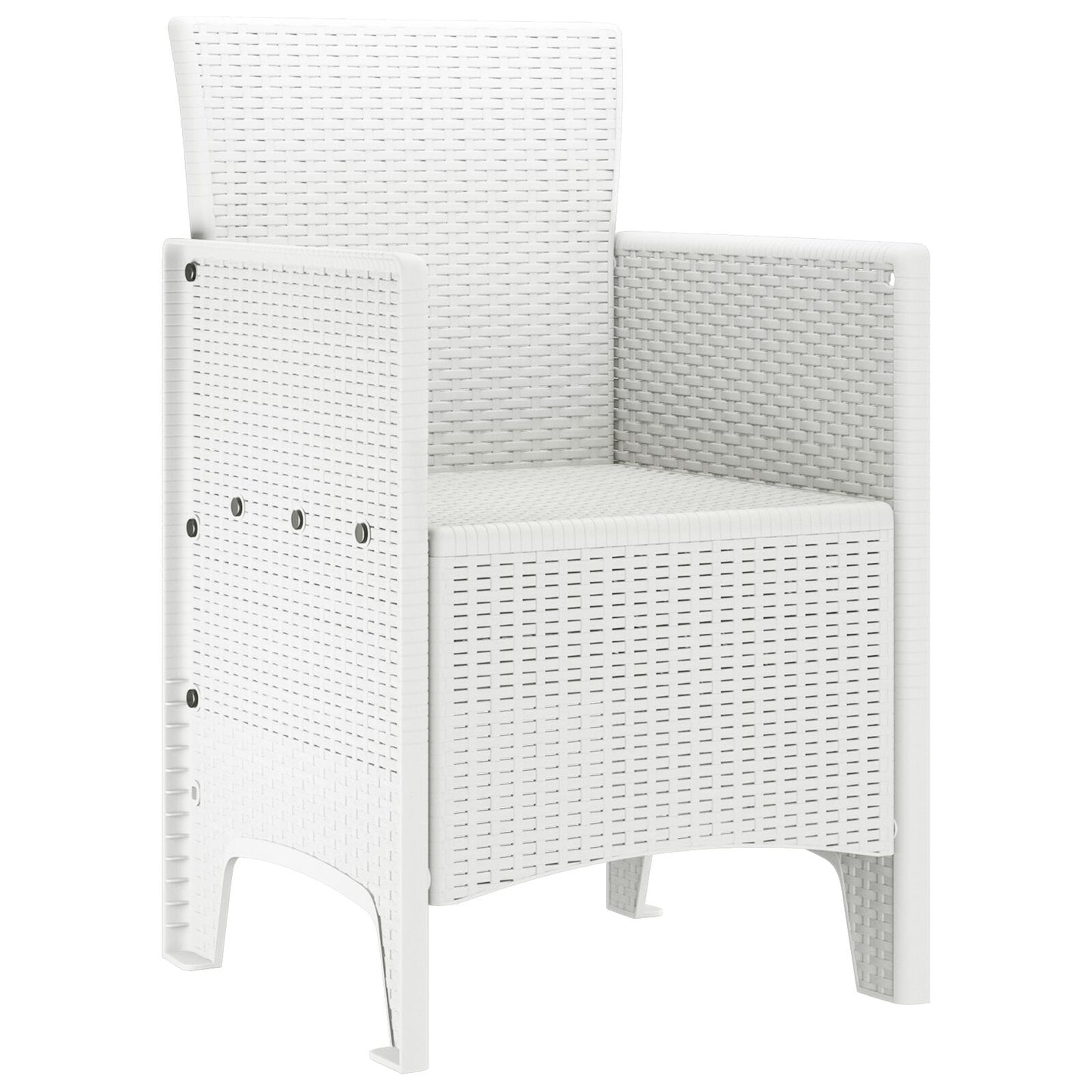 Hage Stol Sett Med 4 Hvit Poly Rattan Standard Lettvekt