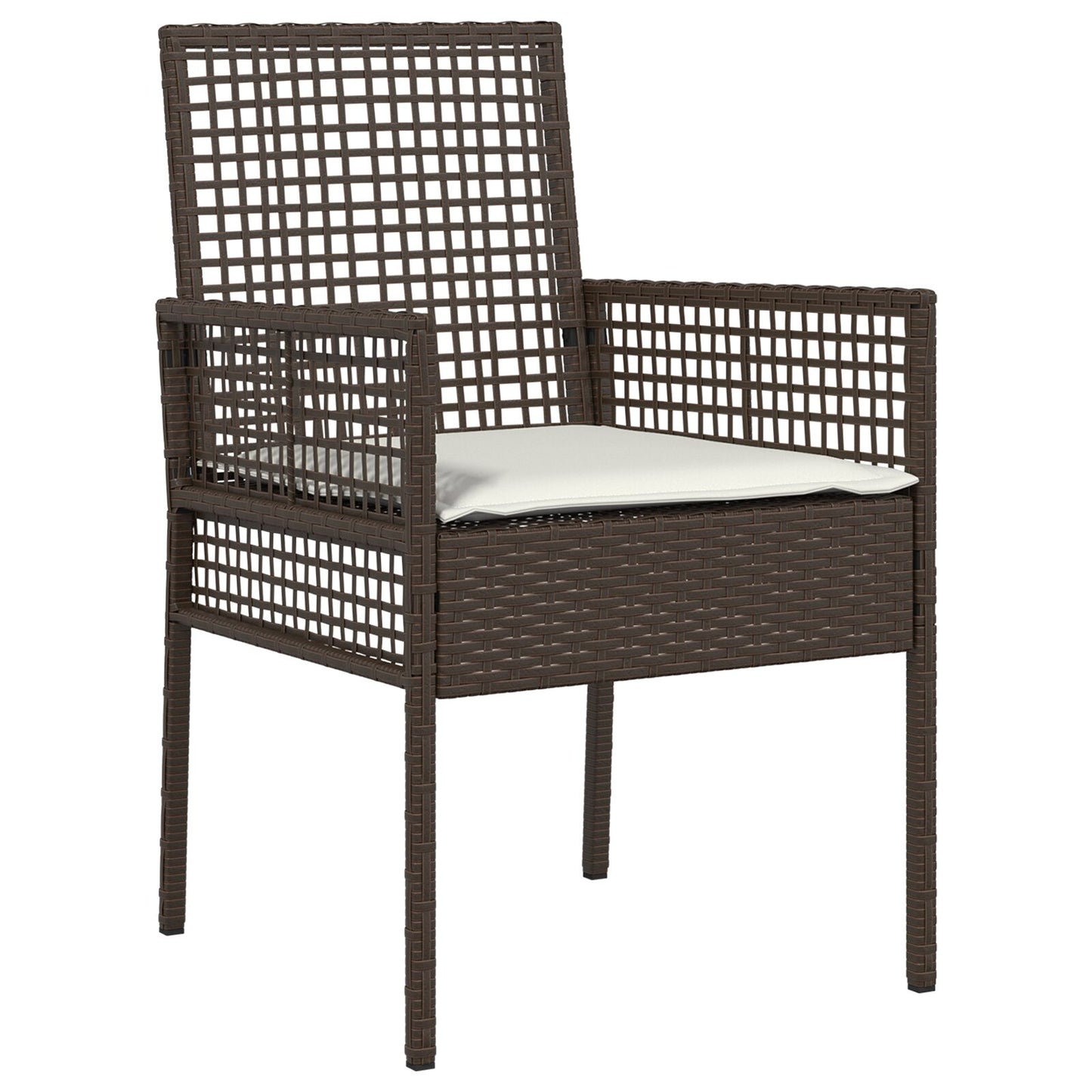 3 Delt Hage Spisebordsett Brun Poly Rattan