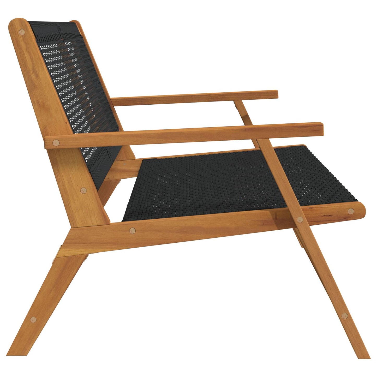 Hagebenk Svart 122X76X73,5 Cm Solid Akasietre