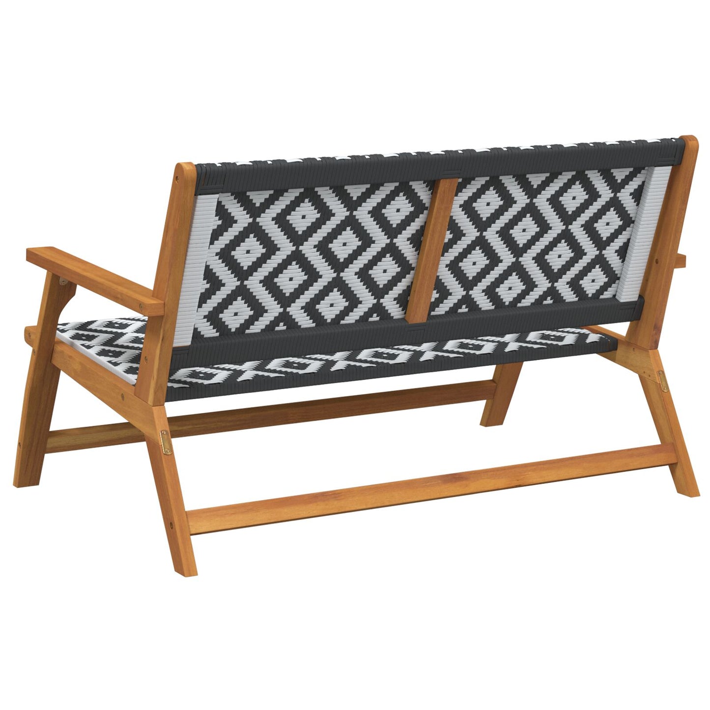 Hagebenk Svart Og Hvit 122X76X73,5 Cm Solid Akasietre