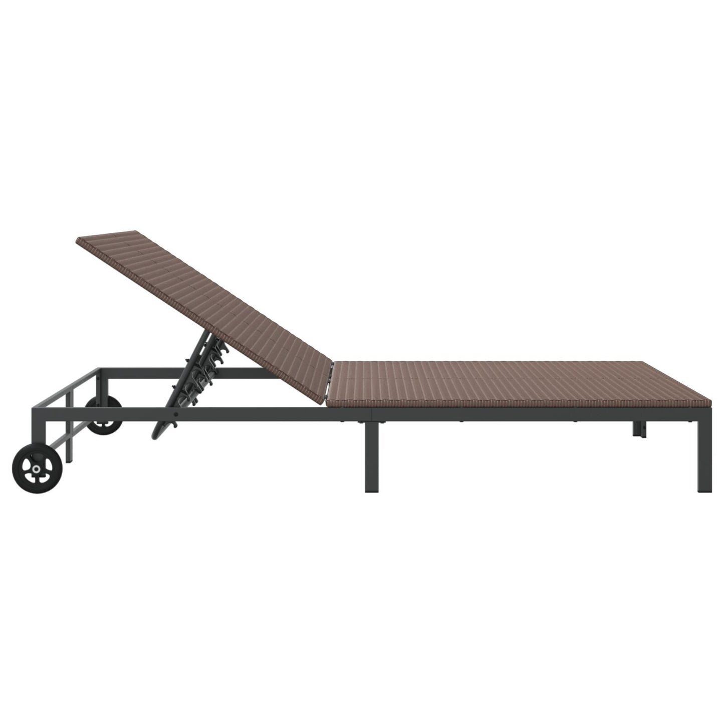 Solseng Med Puter Og Hjul For 2 Personer Brun Poly Rattan