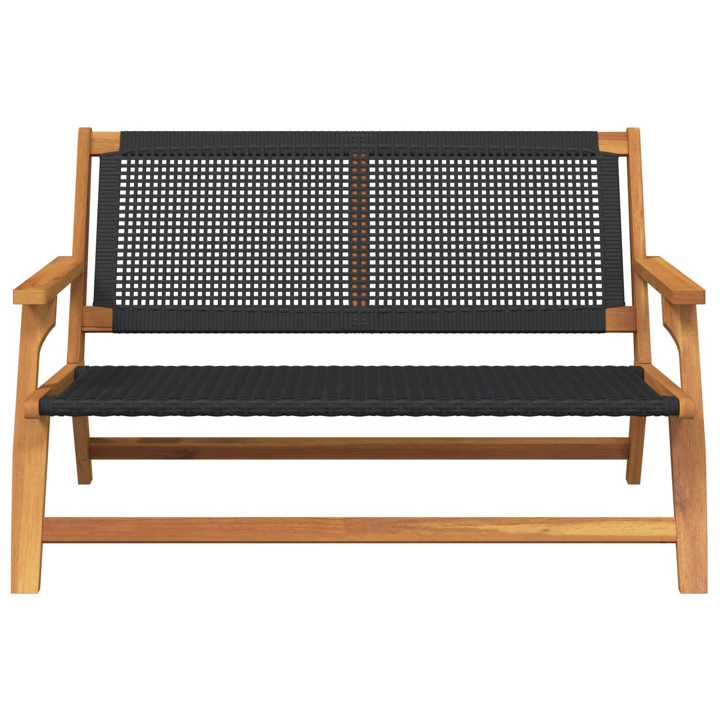 Hagebenk Svart 122X76X73,5 Cm Solid Akasietre