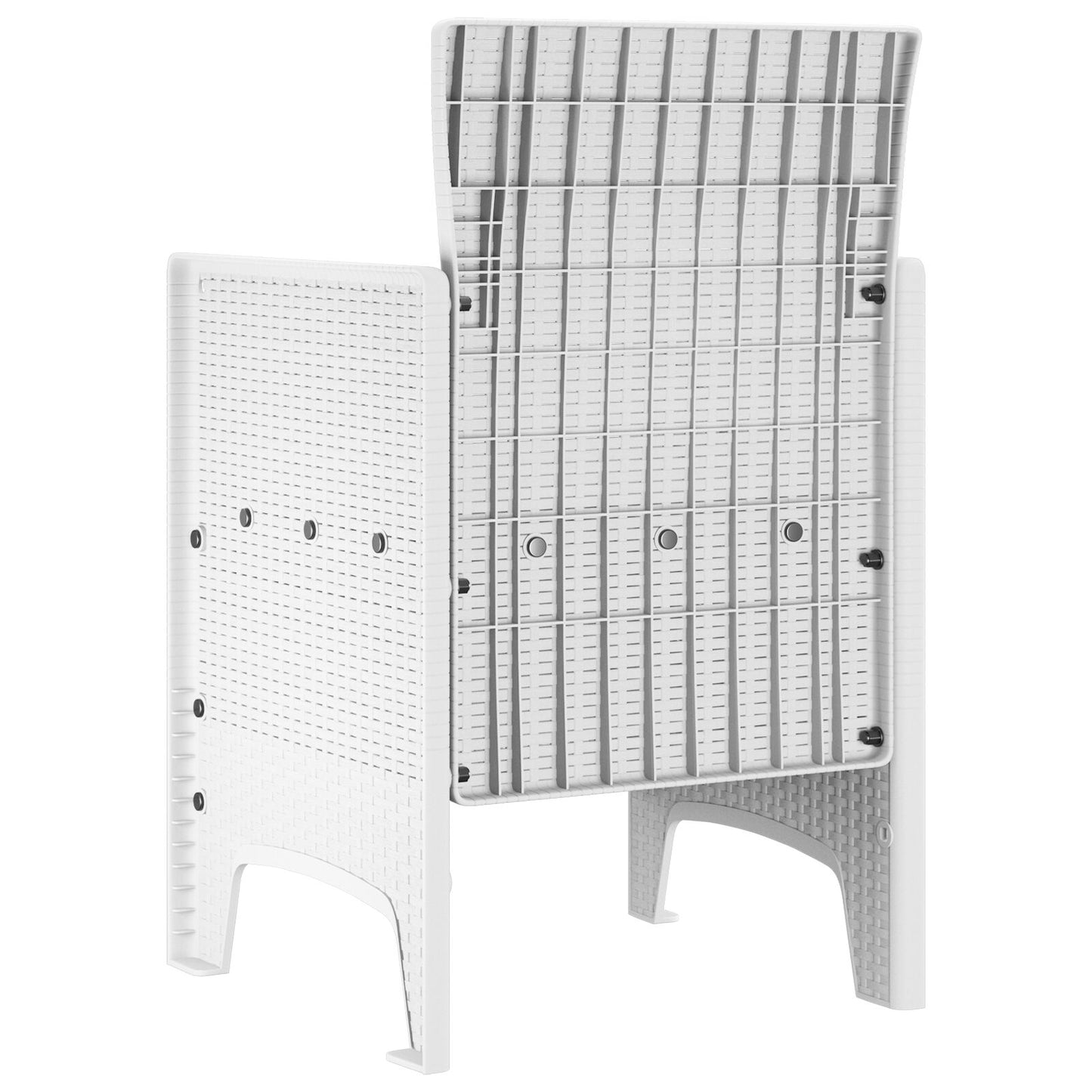 Hage Stol Sett Med 4 Hvit Poly Rattan Standard Lettvekt