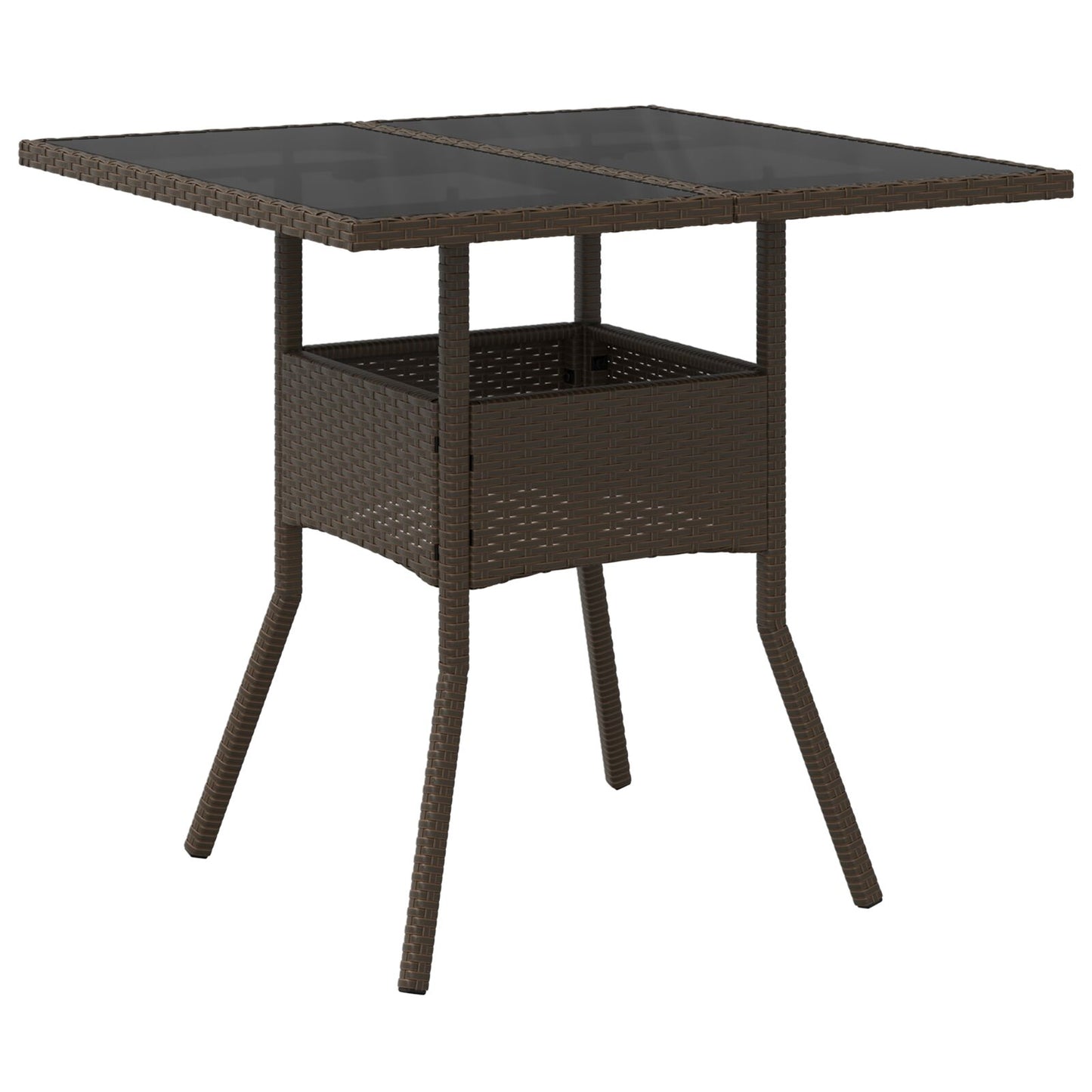 3 Delt Hage Spisebordsett Brun Poly Rattan