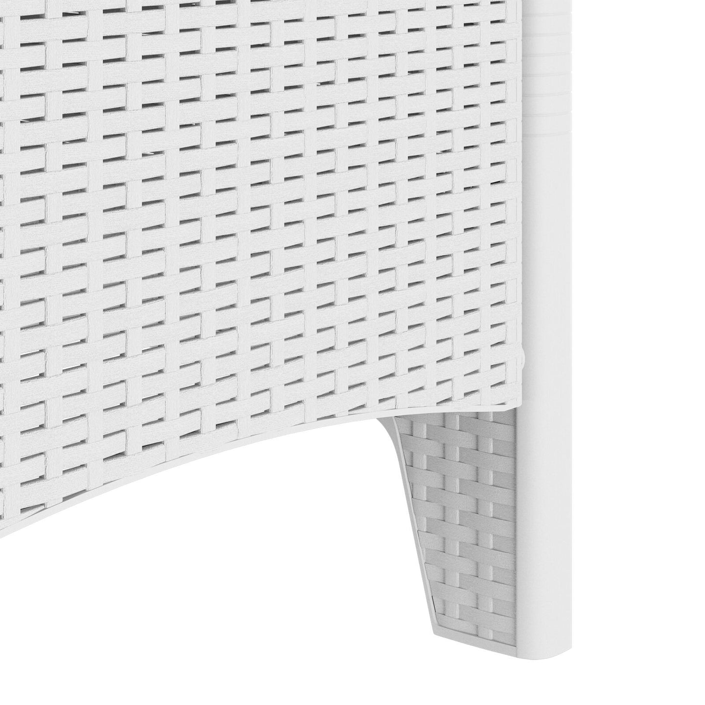 Hage Stol Sett Med 4 Hvit Poly Rattan Standard Lettvekt