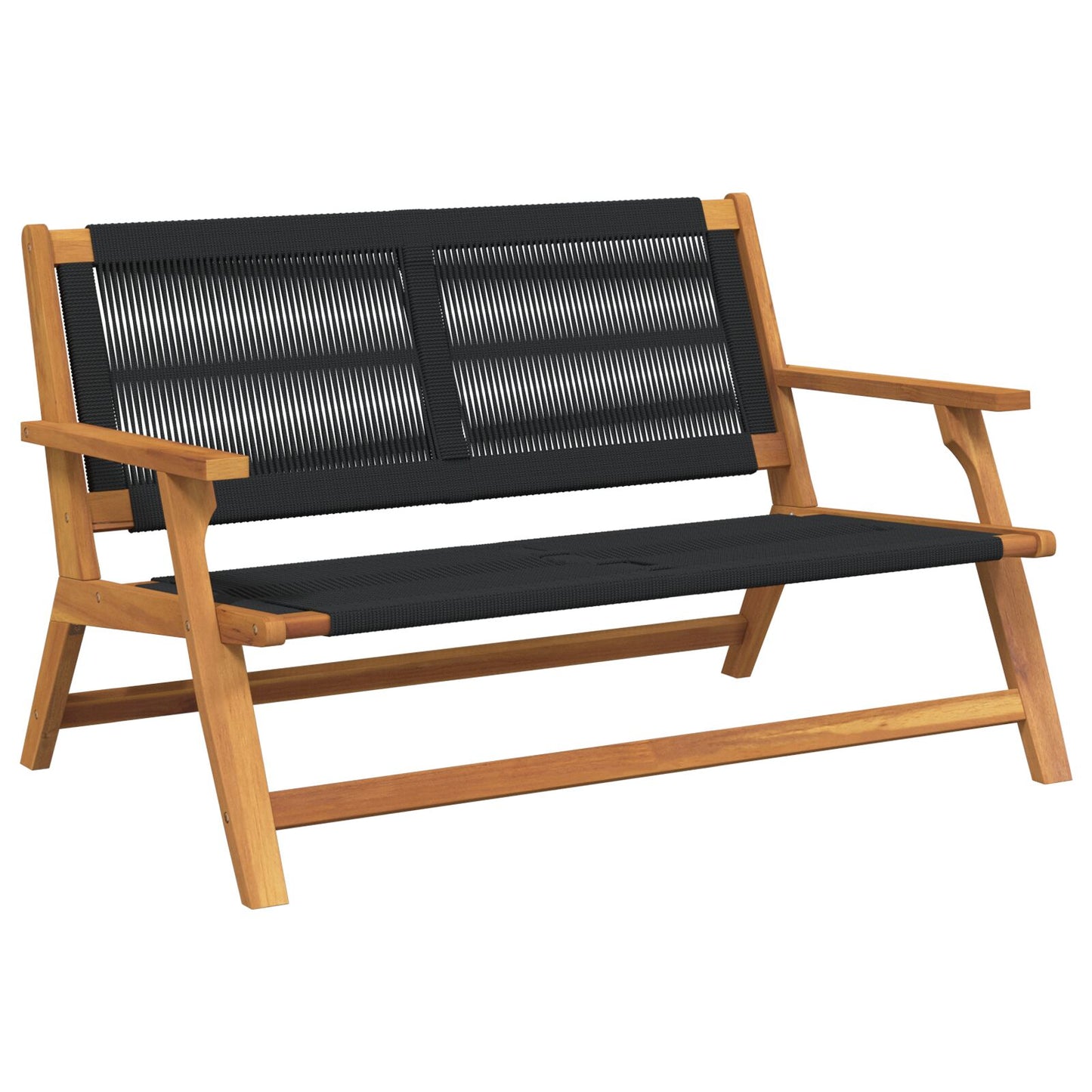 Hagebenk Svart 76X122X73 Cm Massivt Akasietre