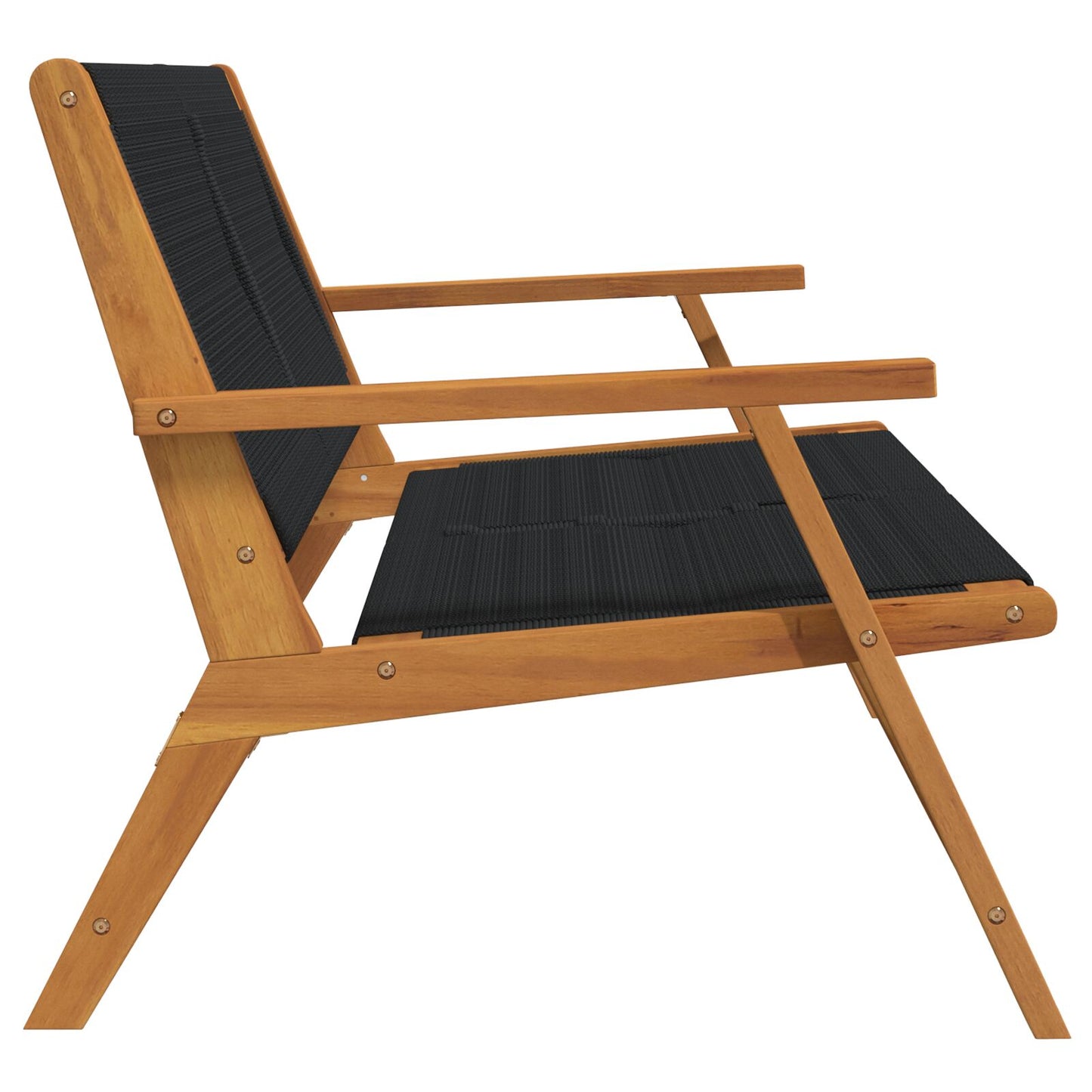 Hagebenk Svart 76X122X73 Cm Massivt Akasietre