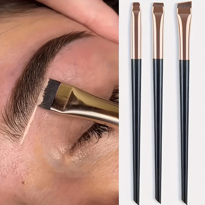 3-in-1 Eyebrow & Eyeliner Brush Set – Precision Natural Eyebrow Powder & Detail Brush