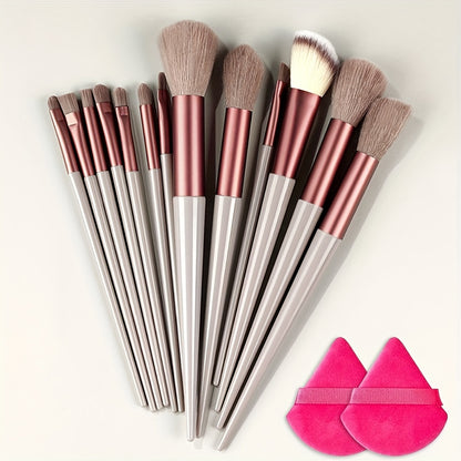 Professional Soft Makeup Brush Set – Fluffy Kabuki Brushes for Face & Eyes