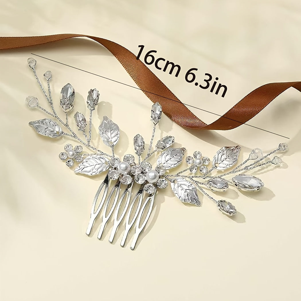 Elegant Bridal Crystal & Pearl Headpiece – Wedding Hair Accessory