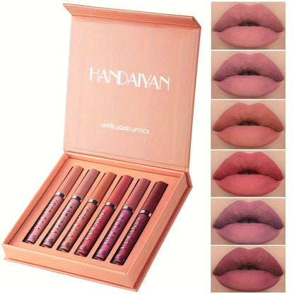 6-Piece Matte Liquid Lipstick Set – Long-Lasting, Waterproof & Non-Stick