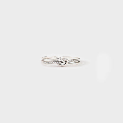 Knot Ring - 925 Sterling Silver/18K gold-plated