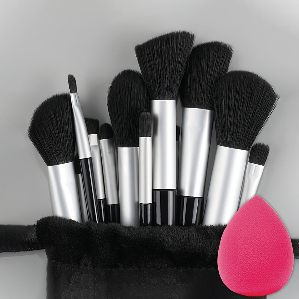 Professional Soft Makeup Brush Set – Fluffy Kabuki Brushes for Face & Eyes