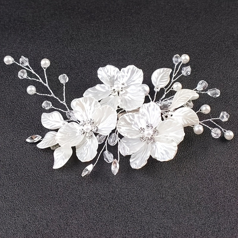 5pcs Vintage Pearl & Rhinestone Hairpins – Elegant Bridal Accessories