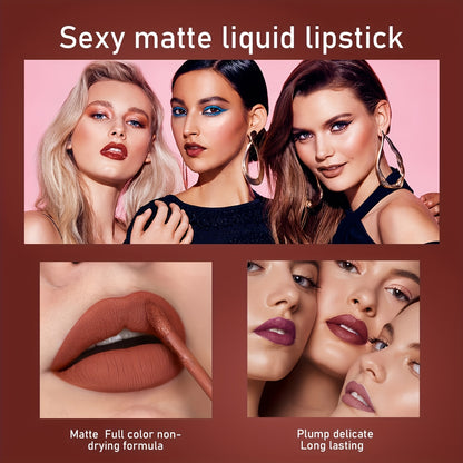 6-Piece Matte Liquid Lipstick Set – Long-Lasting, Waterproof & Non-Stick