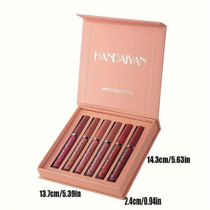 6-Piece Matte Liquid Lipstick Set – Long-Lasting, Waterproof & Non-Stick