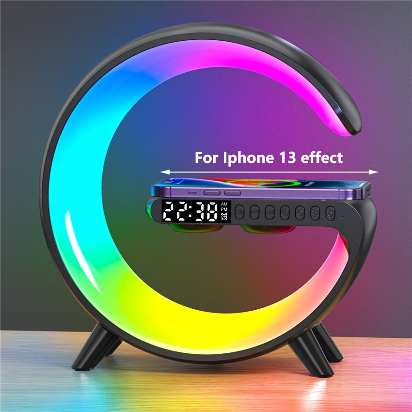 VIKEFON Multi-Function Wireless Charger & Speaker – RGB Light & Alarm Clock