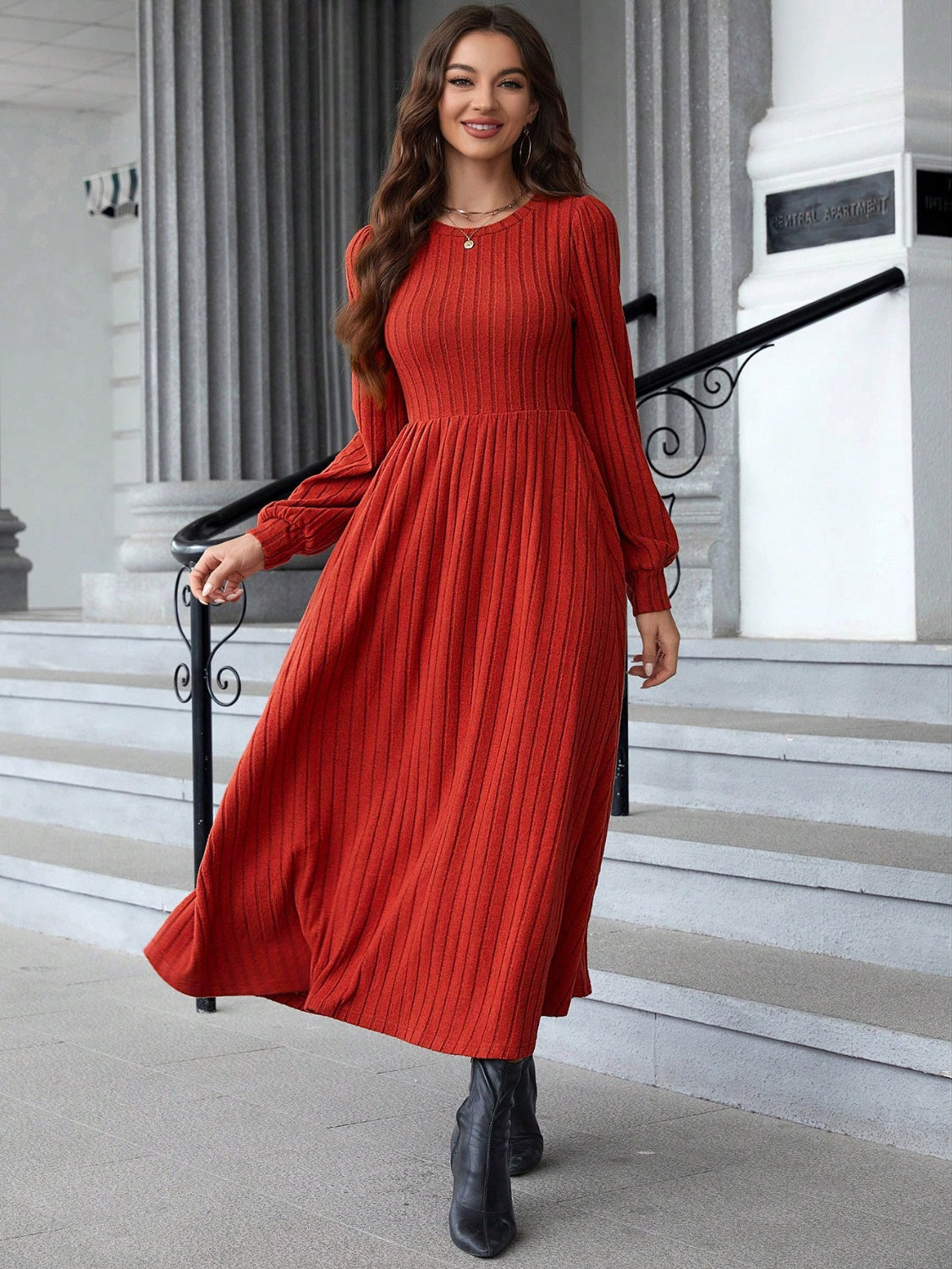 Ribbed Long Dress