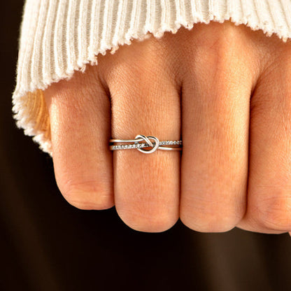 Knot Ring - 925 Sterling Silver/18K gold-plated