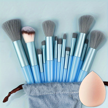 Professional Soft Makeup Brush Set – Fluffy Kabuki Brushes for Face & Eyes