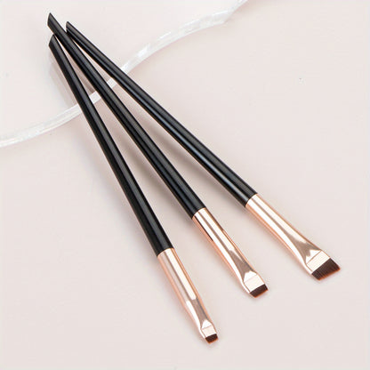 3-in-1 Eyebrow & Eyeliner Brush Set – Precision Natural Eyebrow Powder & Detail Brush