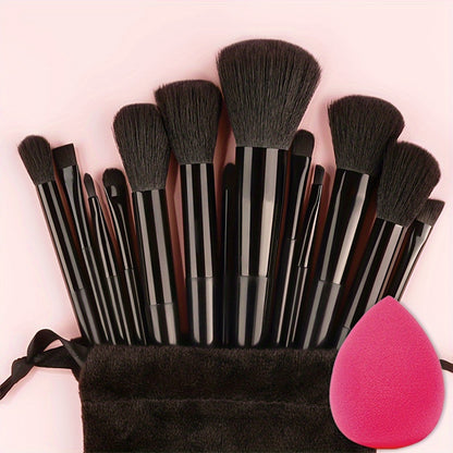 Professional Soft Makeup Brush Set – Fluffy Kabuki Brushes for Face & Eyes