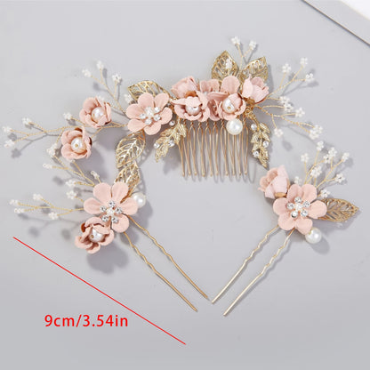 5pcs Vintage Pearl & Rhinestone Hairpins – Elegant Bridal Accessories