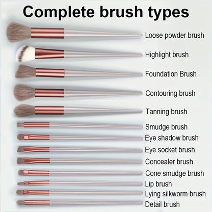 Professional Soft Makeup Brush Set – Fluffy Kabuki Brushes for Face & Eyes