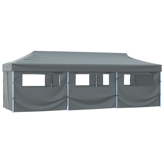 Sammenleggbart Festtelt Popup Med 8 Sidevegger 3X9 M Antrasitt