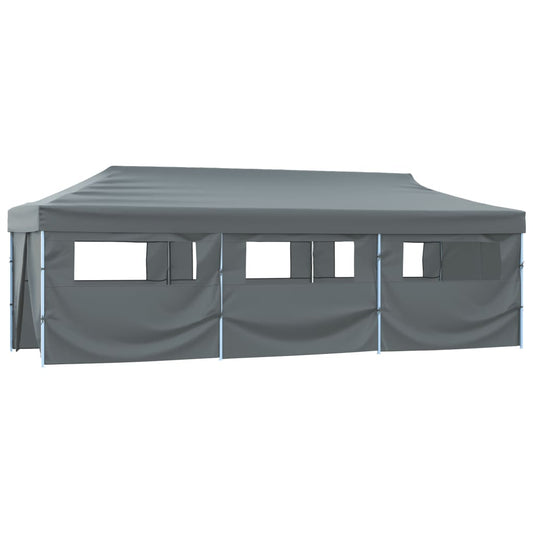 Sammenleggbart Festtelt Popup Med 8 Sidevegger 3X9 M Antrasitt