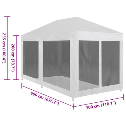 Festtelt Med 6 Sidevegger Av Netting 6X3 M