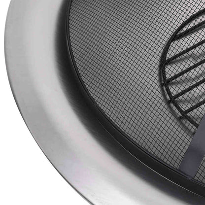 Utendørs Bålfat Med Grill Rustfritt Stål 76 Cm