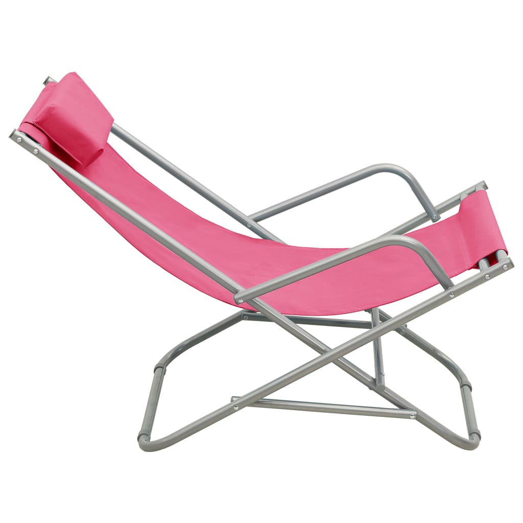 Solstoler 2 Stk Stål Rosa