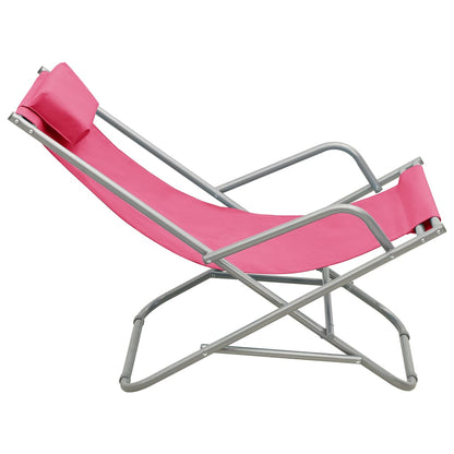 Solstoler 2 Stk Stål Rosa
