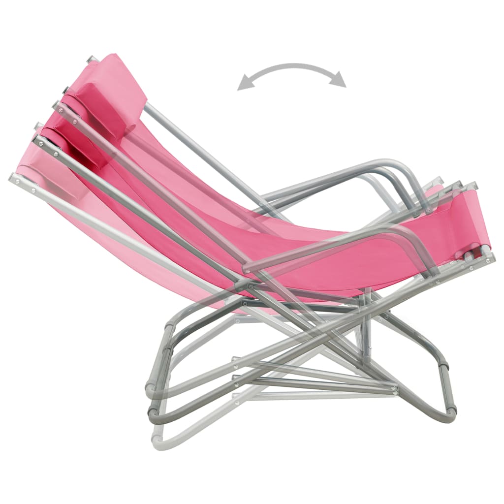 Solstoler 2 Stk Stål Rosa