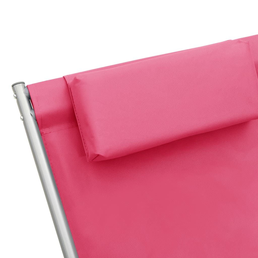 Solstoler 2 Stk Stål Rosa
