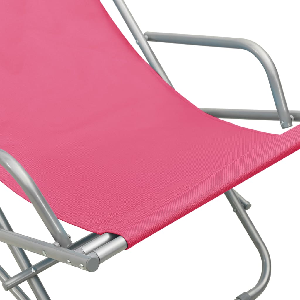 Solstoler 2 Stk Stål Rosa