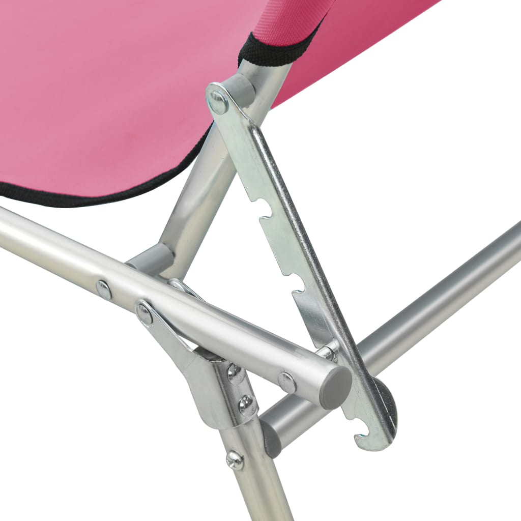 Sammenleggbar Solseng Med Baldakin Rosa Aluminium