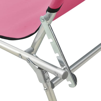 Sammenleggbar Solseng Med Baldakin Rosa Aluminium