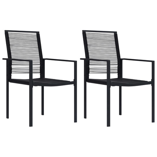 Hagestoler 2 Stk Pvc Rotting Svart
