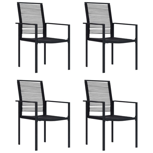 Hagestoler 4 Stk Pvc Rotting Svart
